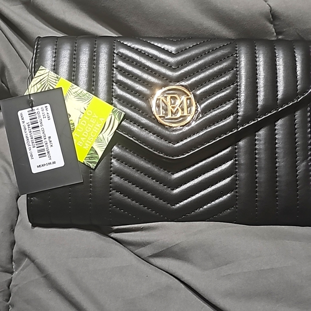 Black quilting center crossbody by Badgley Mischa